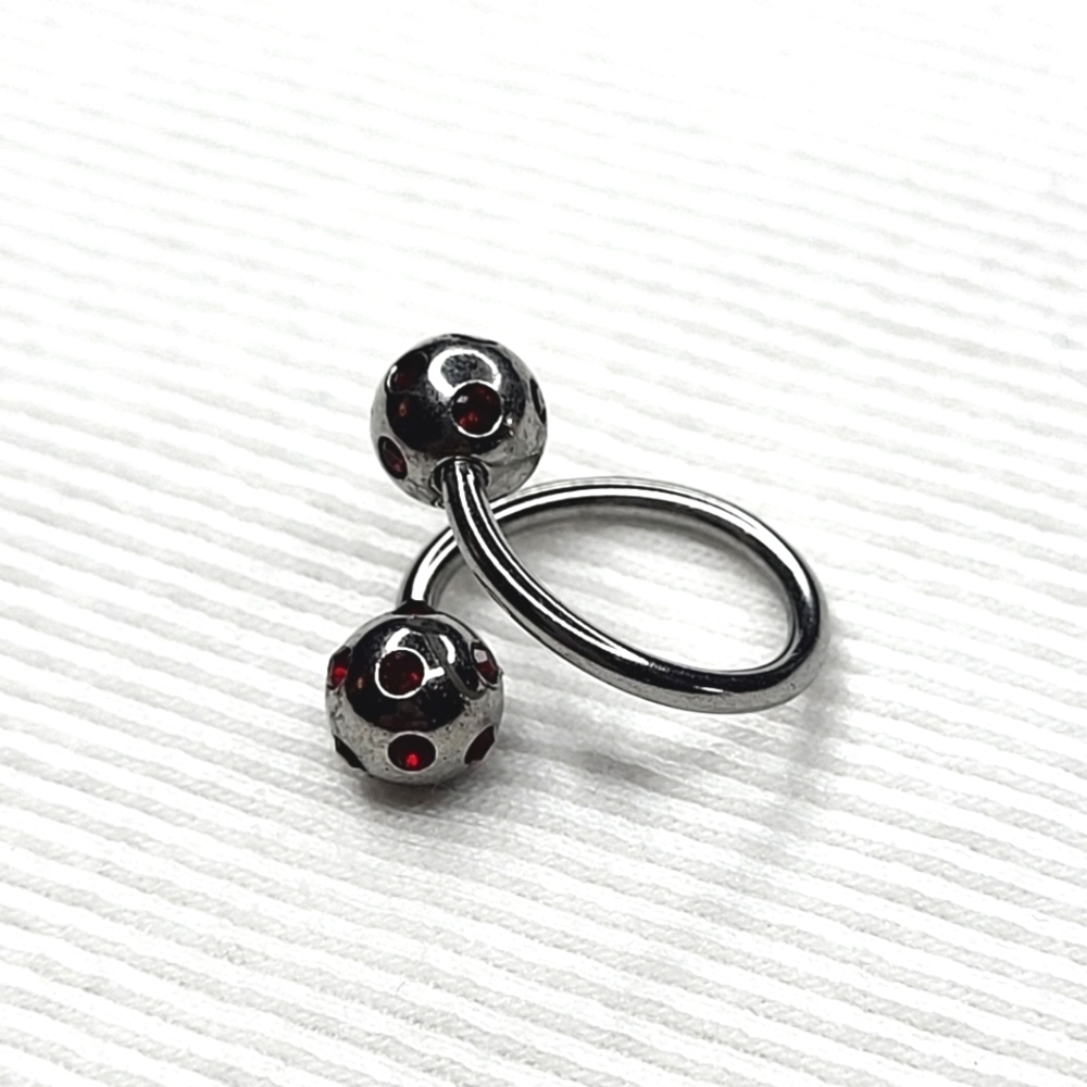 14 Gauge Red Jewel Helix Twist Body Jewelry